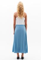 Bayan Mavi Pileli Midi Etek