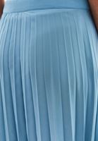 Bayan Mavi Pileli Midi Etek