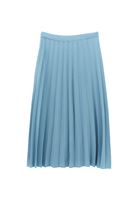 Bayan Mavi Pileli Midi Etek