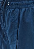 Bayan Lacivert Yırtmaç Detaylı Wide-Leg Pantolon 
