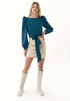 Women Blue Watermelon Sleeve Blouse