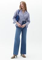 Bayan Çok Renkli Loose-Fit Çizgili Gömlek