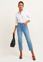 Bayan Beyaz Loose-Fit Poplin Gömlek