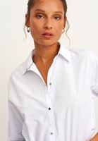 Bayan Beyaz Loose-Fit Poplin Gömlek