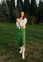 Bayan Krem Kare Yaka Bluz