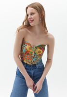 Askısız Crop Top ve Pantolon Kombini