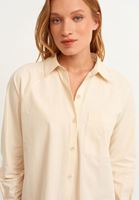 Bayan Bej Pamuklu Gömlek Elbise