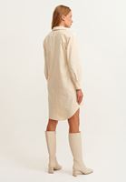 Bayan Bej Pamuklu Gömlek Elbise