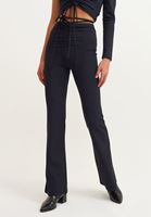 Bayan Siyah Büzgü Detaylı Bağlamalı Pantolon