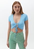 Crop Bluz ve Straight-Fit Pantolon Kombini