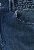 Bayan Mavi Orta Bel Wide-Leg Denim Pantolon