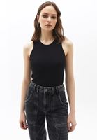 Bayan Siyah Sıfır Yaka Triko Atlet