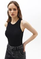 Bayan Siyah Sıfır Yaka Triko Atlet