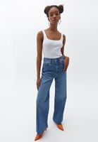 Bayan Beyaz Kare Yaka Triko Atlet