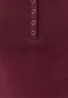 Bayan Bordo Çıtçıtlı Kare Yaka Tişört