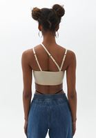 Bayan Bej İnce Askılı Seamless Bralet