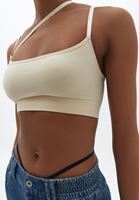 Bayan Bej İnce Askılı Seamless Bralet