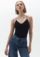 Bayan Siyah Sırt Detaylı Dikişsiz Bodysuit