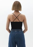 Bayan Siyah Sırt Detaylı Dikişsiz Bodysuit