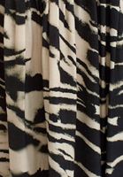 Bayan Çok Renkli Karpuz Kollu Desenli Elbise