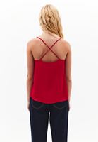 Bayan Kırmızı İnce Askılı Dantelli Atlet