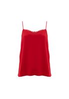 Bayan Kırmızı İnce Askılı Dantelli Atlet