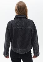 Women Black Cotton Denim Jacket