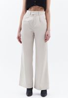 Bayan Bej Ultra Yüksek Bel Wide-Leg Pantolon ( TENCEL™ )