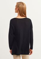 Bayan Siyah Oversize Triko Kazak ( TENCEL™ )