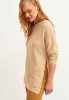 Bayan Bej Oversize Triko Kazak ( TENCEL™ )