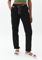 Bayan Siyah Beli Lastikli Carrot-Fit Pantolon ( TENCEL™ )