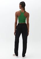 Bayan Siyah Beli Lastikli Carrot-Fit Pantolon ( TENCEL™ )