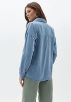 Bayan Mavi Cepli Loose-Fit Gömlek ( TENCEL™ )