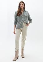 Bayan Yeşil Cepli Loose-Fit Gömlek ( TENCEL™ )