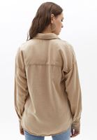 Bayan Bej Cepli Loose-Fit Gömlek ( TENCEL™ )