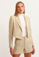 Bayan Çok Renkli Tüvit Blazer Ceket