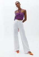 Cut-Out Detaylı Crop Top ve Pantolon Kombini