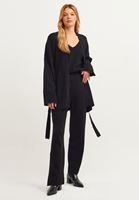 Bayan Siyah Yüksek Bel Triko Pantolon