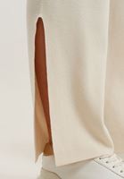 Bayan Krem Yüksek Bel Triko Pantolon