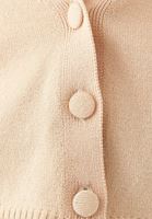 Bayan Bej Düğmeli Triko Hırka