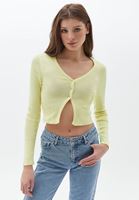 Crop Triko Hırka ve Pantolon Kombini
