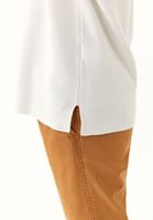 Bayan Krem Kapüşonlu Triko Kazak