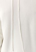 Bayan Krem Kapüşonlu Triko Kazak