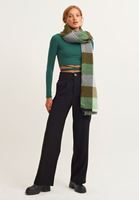 Bayan Siyah Beli Lastik Detaylı Wide-Leg Pantolon