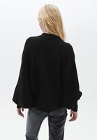 Bayan Siyah Kruvaze Triko Kazak