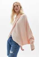 Bayan Turuncu Kruvaze Triko Kazak