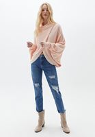 Bayan Turuncu Kruvaze Triko Kazak