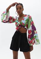 Bayan Çok Renkli Bağlama Detaylı Bluz