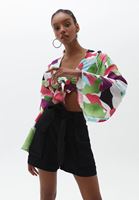 Bayan Çok Renkli Bağlama Detaylı Bluz