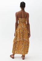 Bayan Çok Renkli Çiçekli Uzun Elbise